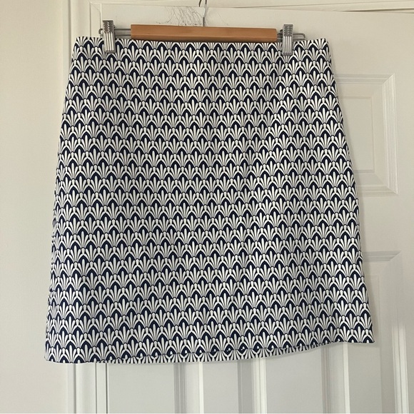 Talbots Dresses & Skirts - EUC Talbots Navy Blue White Gatsby‎ Art Deco Straight Skirt Size 12P